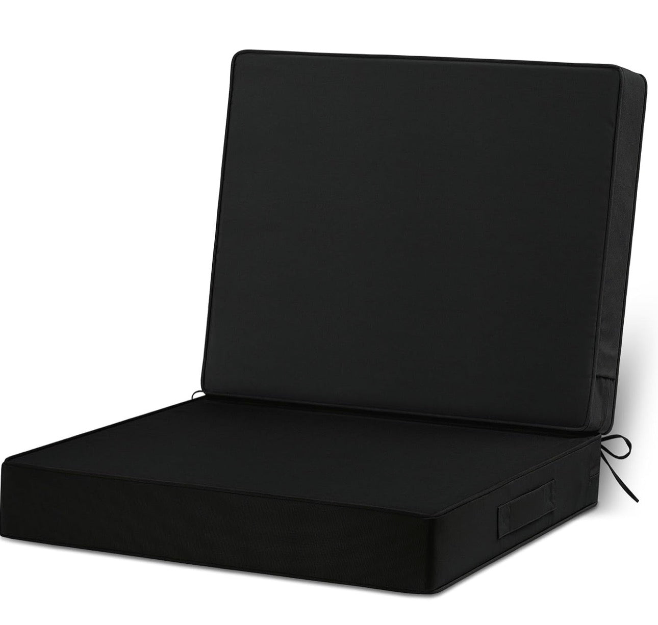 Set of 2 Bottom Outdoor Furniture cushions 24x20 4” thick Black
