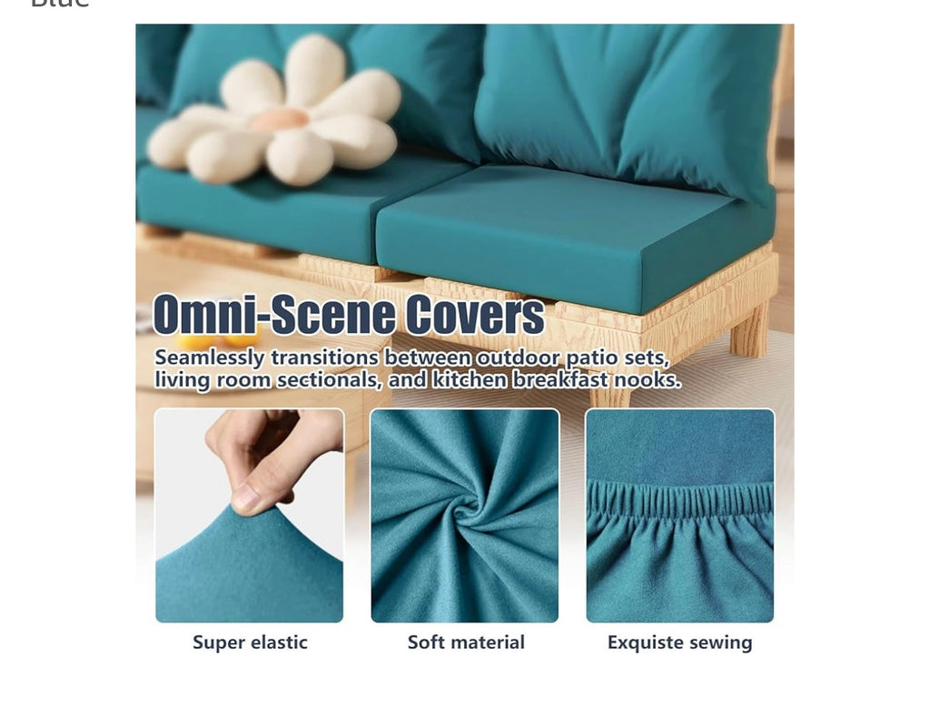 8pcs Patio Stretch Cushion Covers.