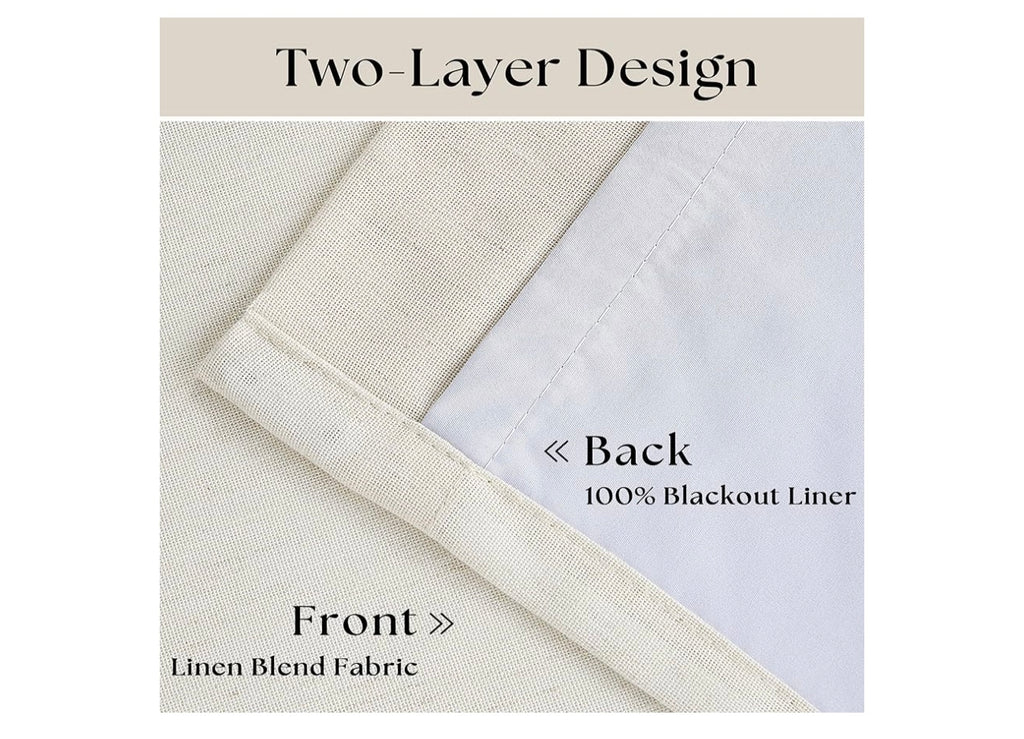 Twodrapes Natural Linen Pinch Pleated Memory Trained Linen Curtains.