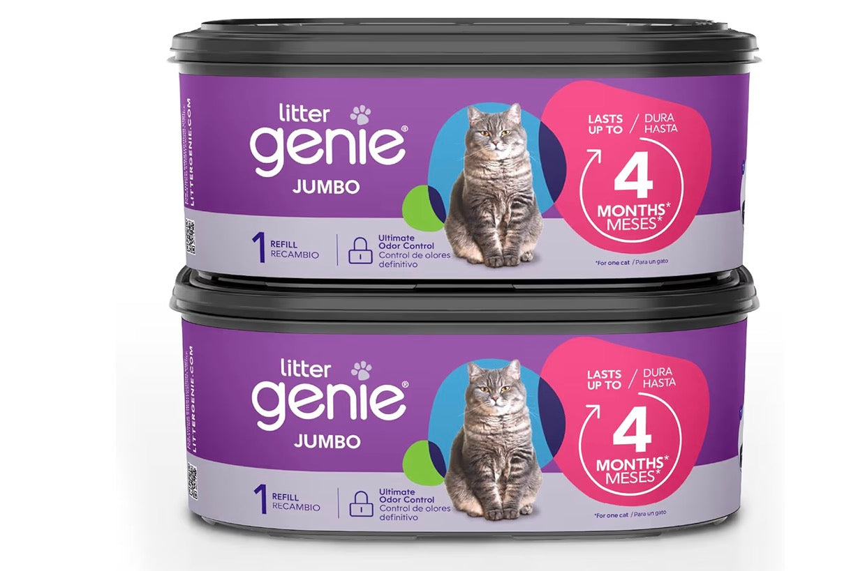 Litter Genie Refill Bags | Jumbo 2-Pack, 56 Total ft | Up to 8 Months of Supply in 2 cartridges | Ultimate Odor Control Cat Litter Bags
