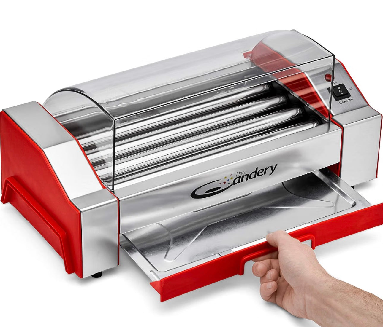The Candery Electric Hot Dog Roller - Sausage Grill Cooker Machine - 6 Hot Dog Capacity New Open Box