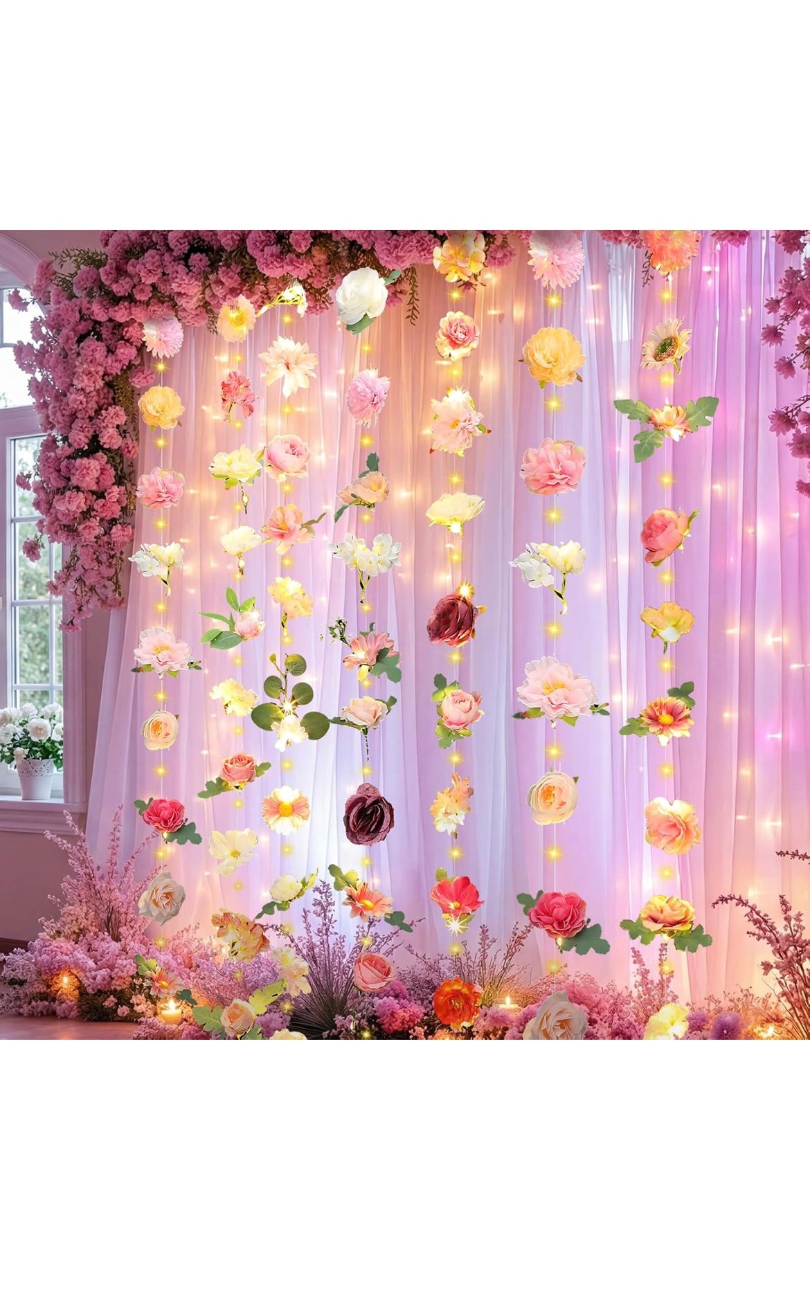 6 pack fake flower garland