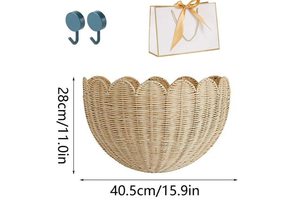 Scalloped Wicker Wall Baskets.