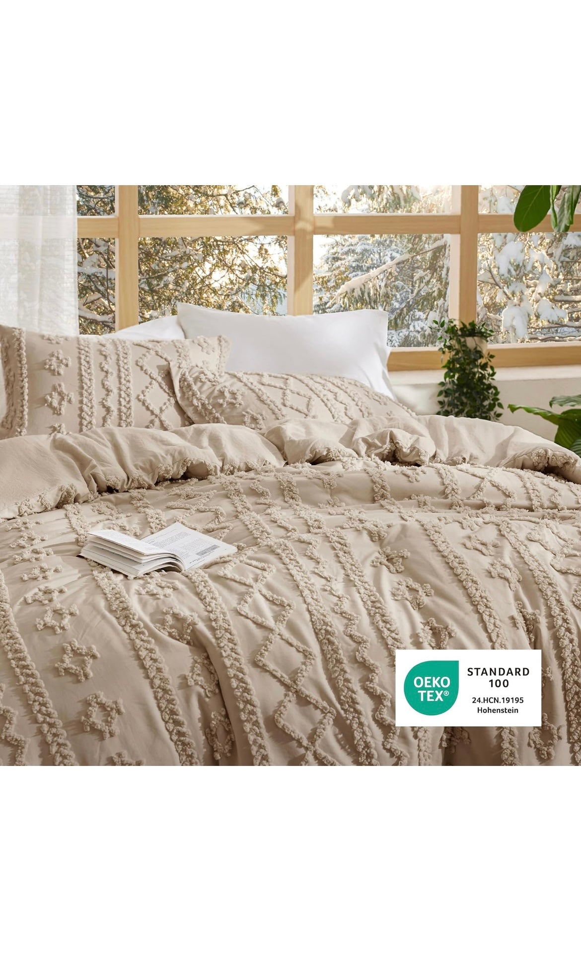 Bedsure tufted boho comforter set king size