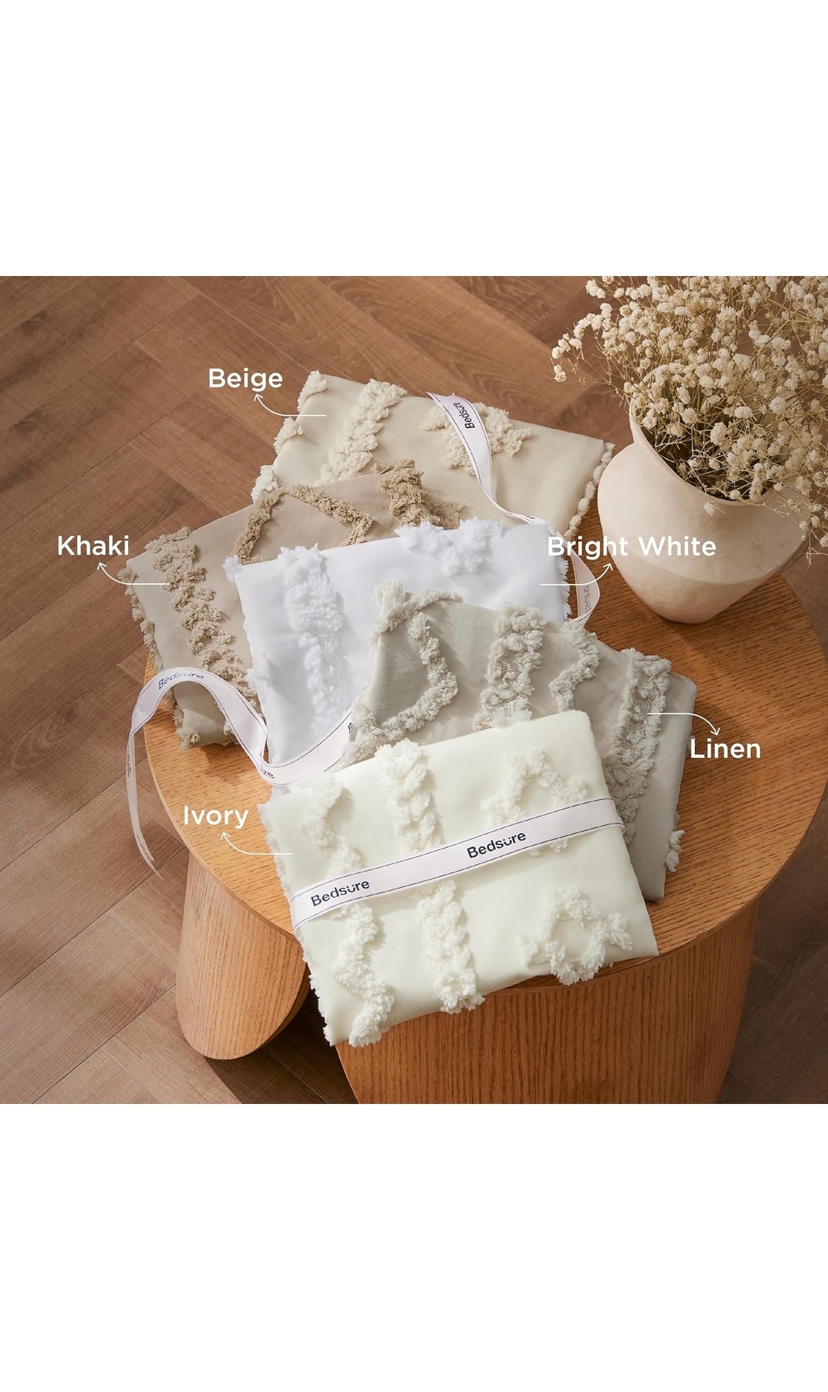 Bedsure tufted boho comforter set king size