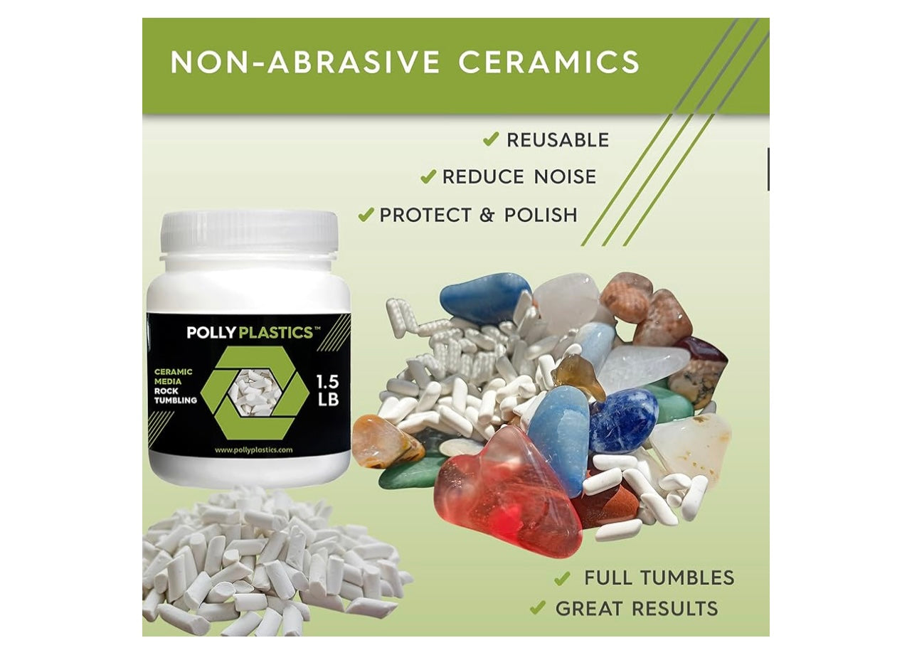 Polly Plastics Rock Tumbler Grit and Polish Refill.