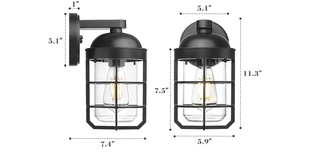 Emlivair 2-pack Outdoor wall lanterns.