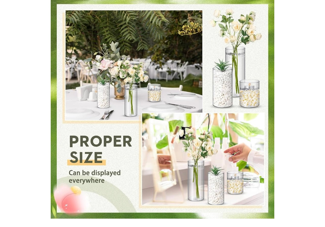 Nuogo 36pcs Plastic Cylinder Vases.