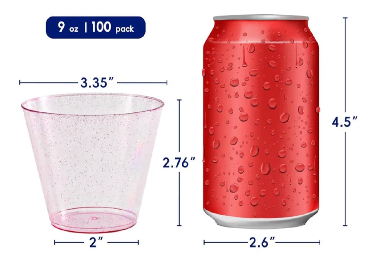 JOLLY CHEF 9 oz Purple Plastic Cups, 100 Pack Party Glasses