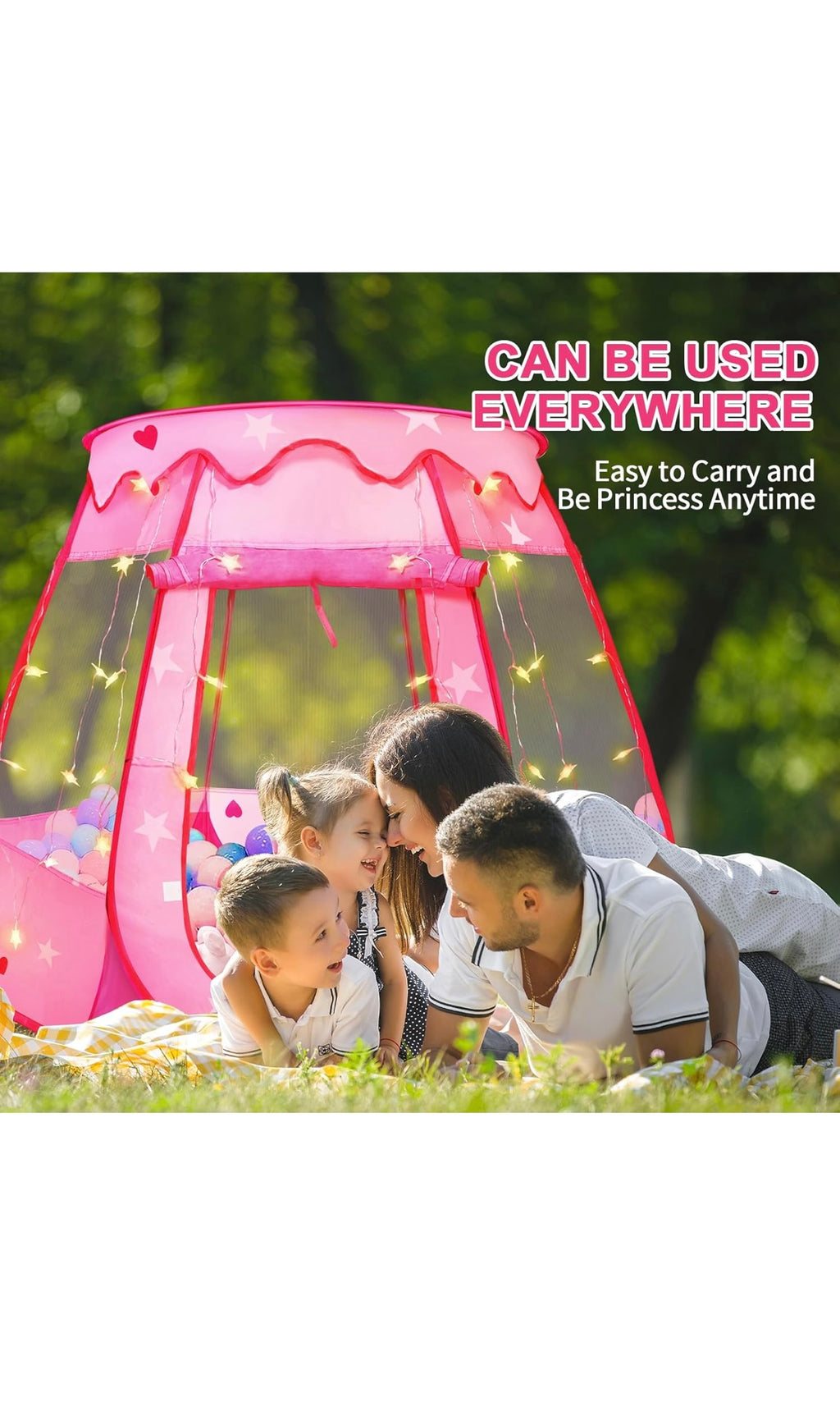 Pop up princess tent with star light
