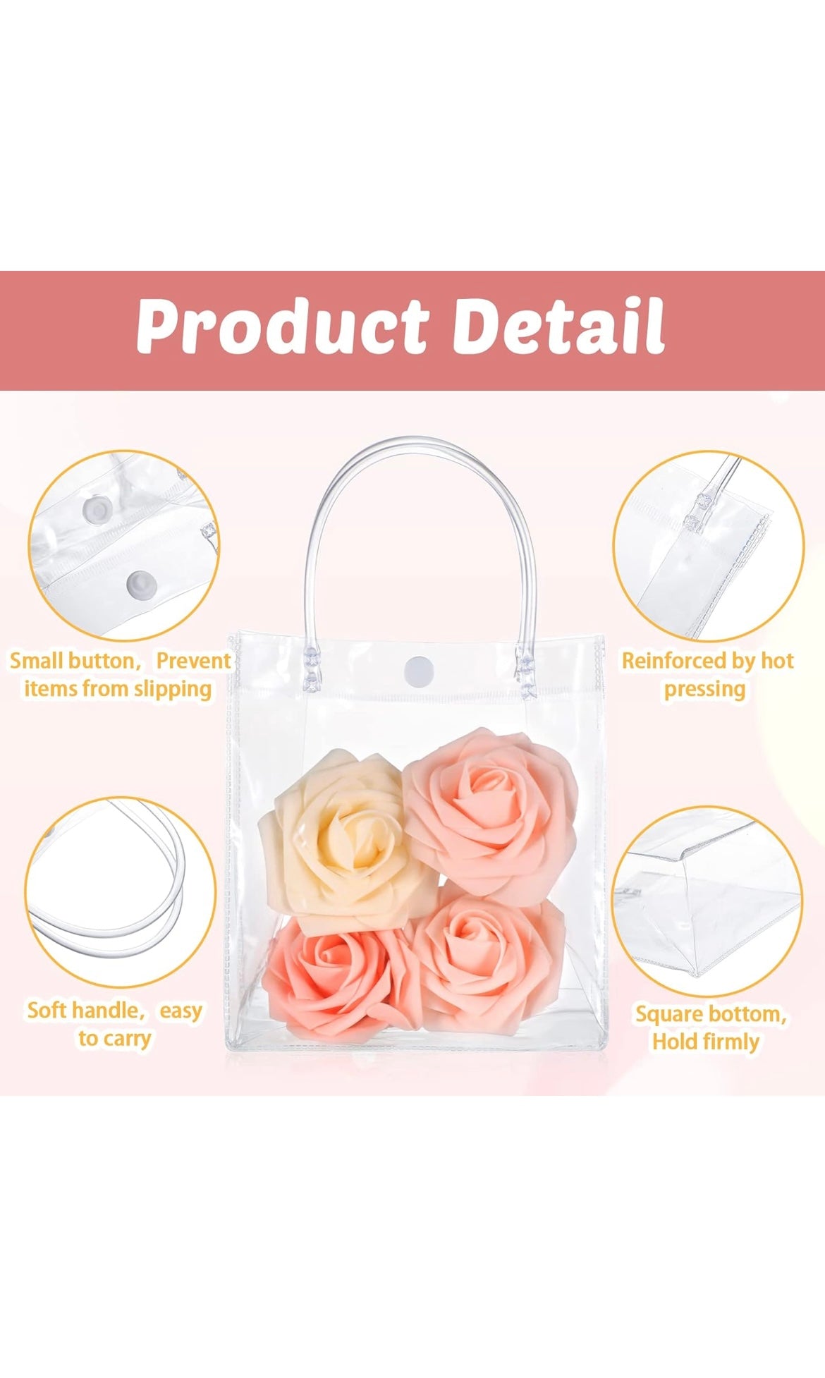 Clear plastic gift bags 50pcs