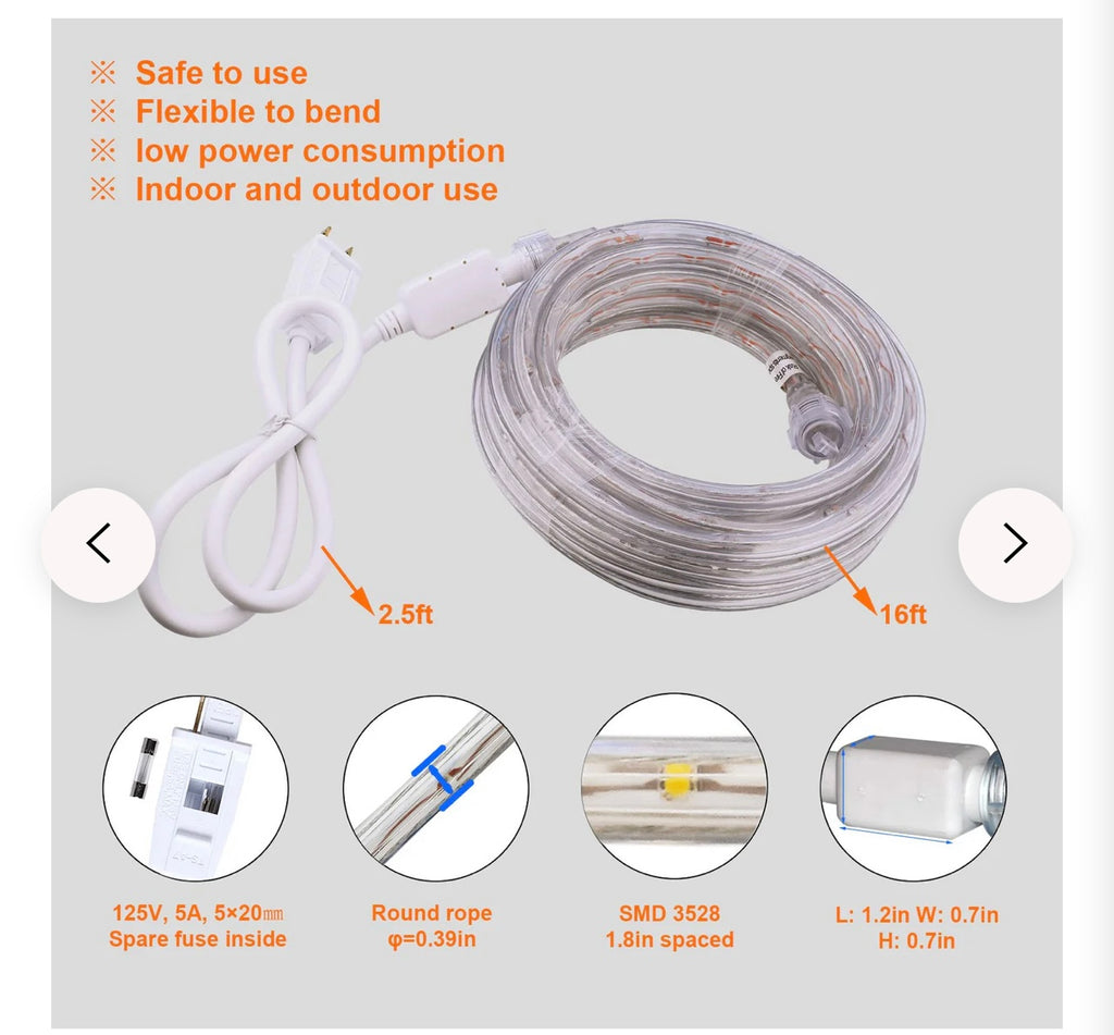 Areful 16ft LED Rope Light.