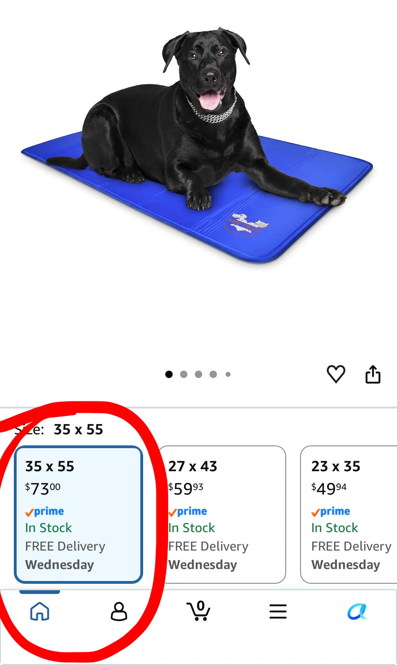 Arf Pets Cooling Mat for Dogs - Gel Self-Cooling Pad