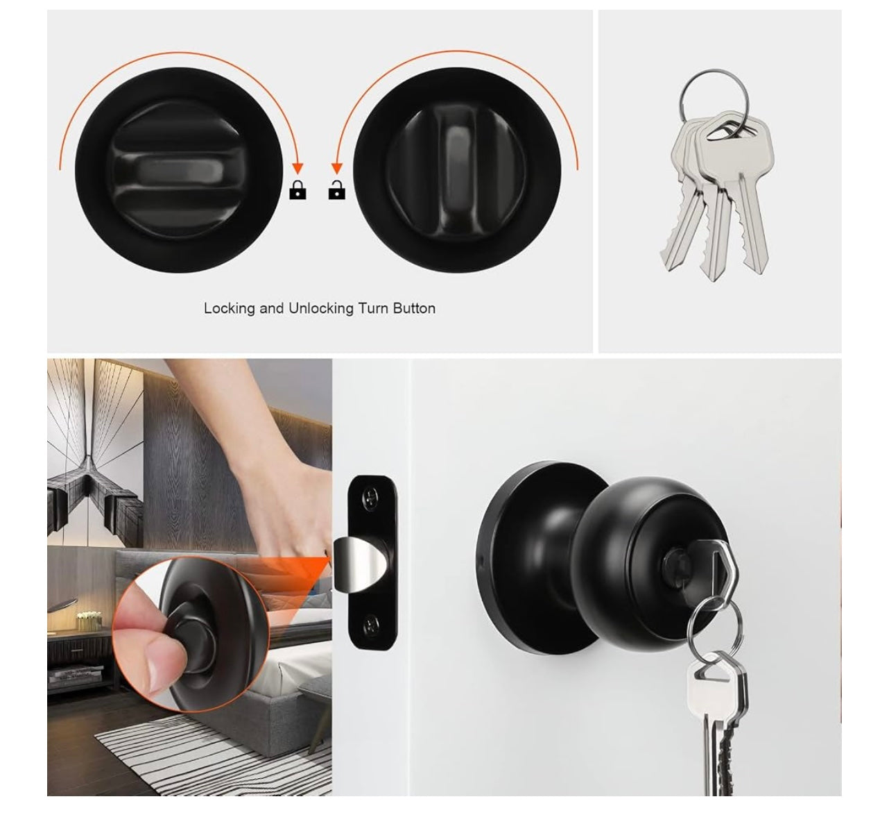 Kwikset Matte Black Door Knob.