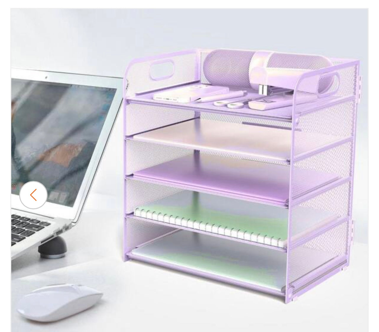 Purple 5-Tier Organizer With Handles.
