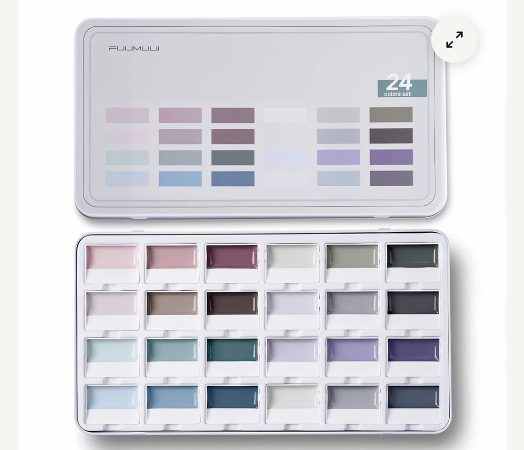 Fuumuui Solid Water Color Opaque 24 Colors Set.