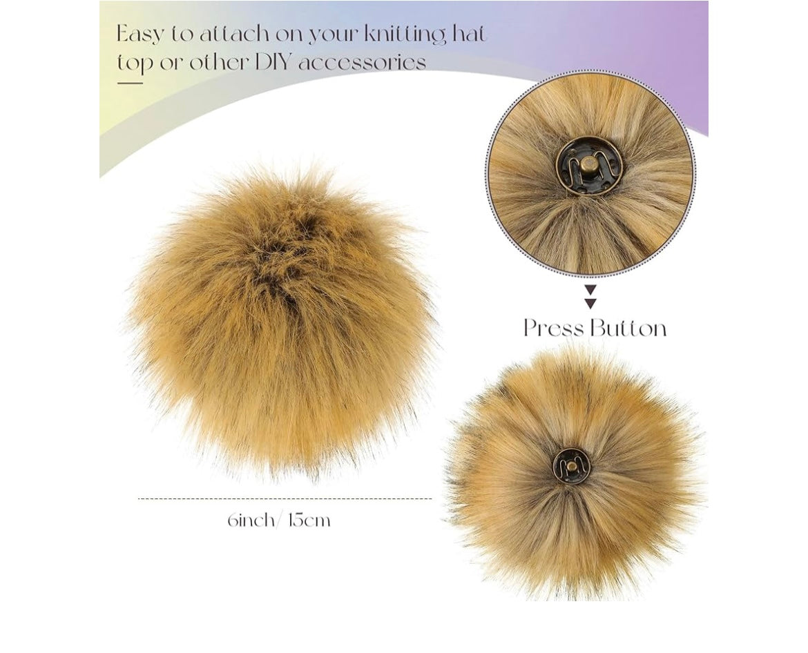 6 inch large fur Pom Pom balls for hats