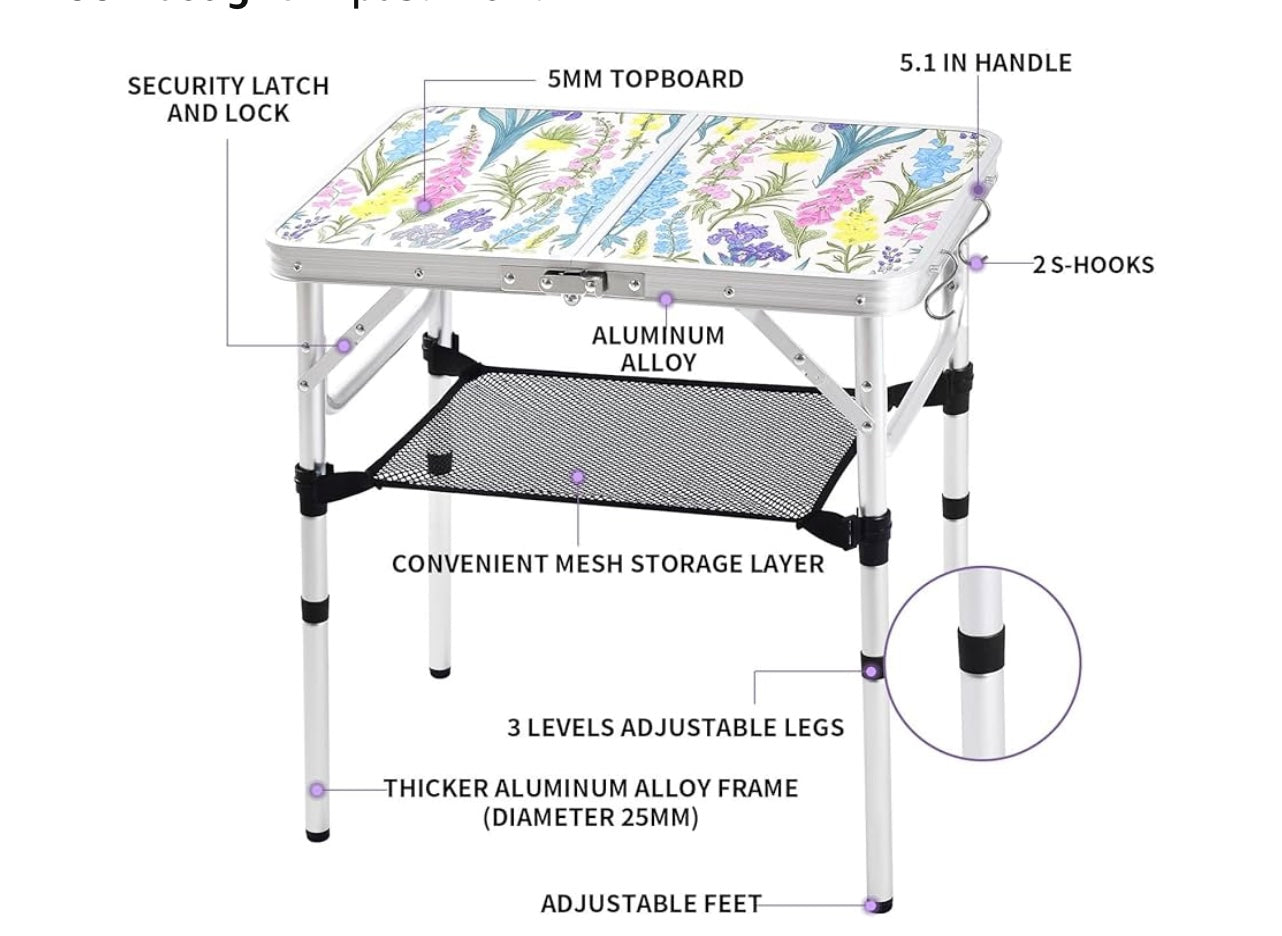 Yriuat Foldable Camping Table.