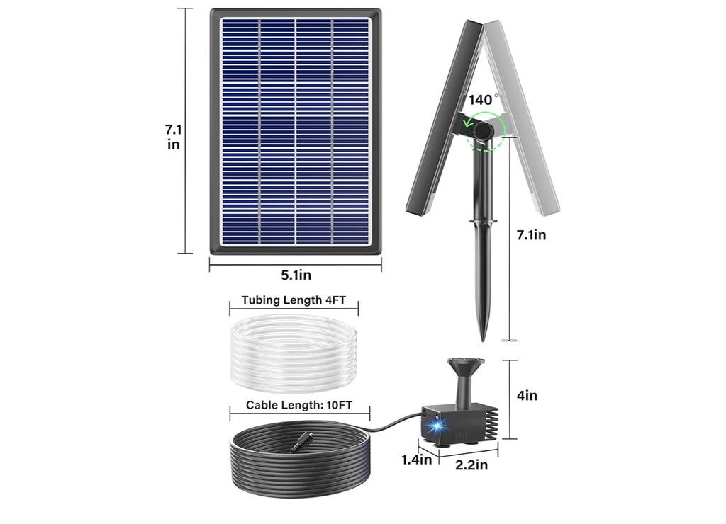 Biling Solar Water Fountain For Bird Bath.