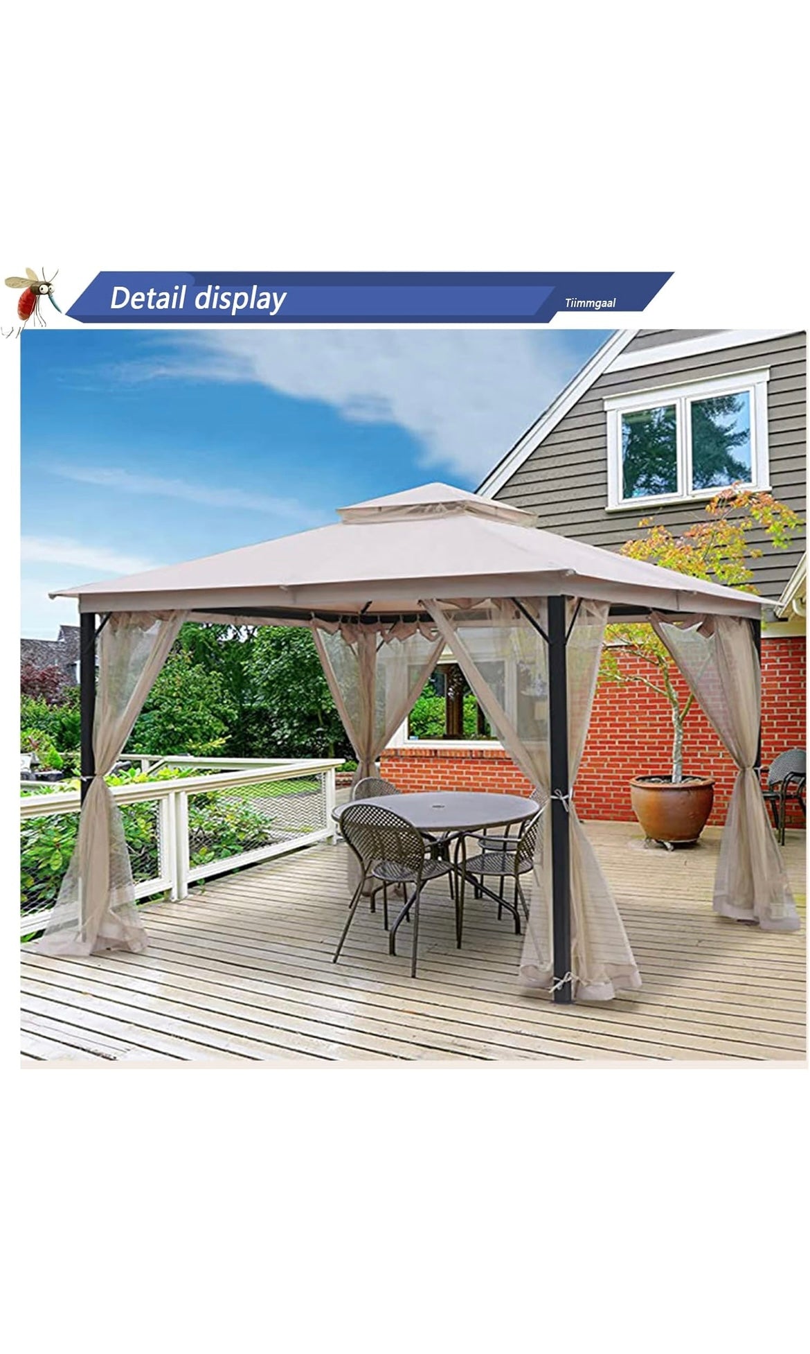 Mosquito netting for gazebo
