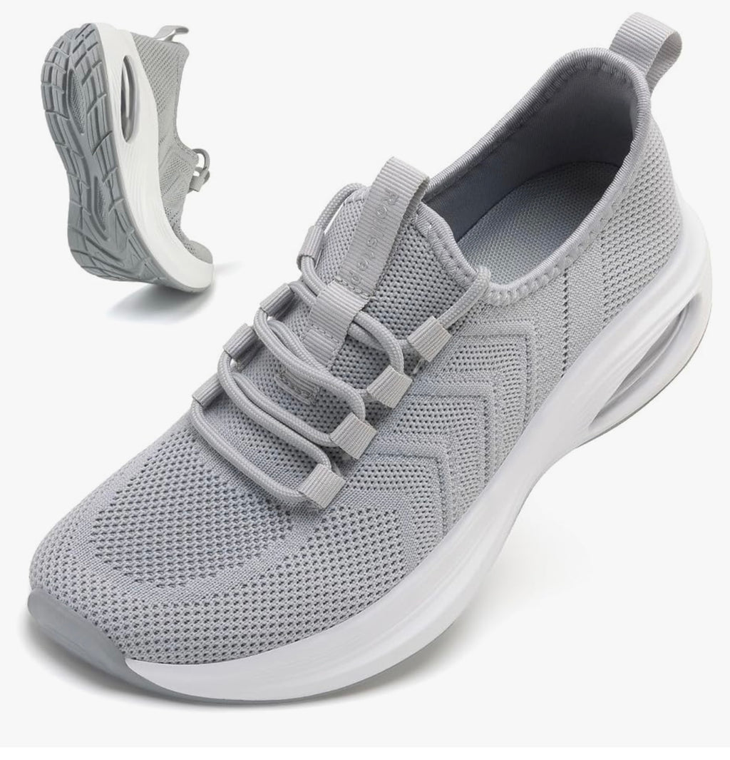 Wide Toe Box Shoes Women Extra Wide Width Sneakers Air Cushion Road Running Shoes Ultra Light Tennis Gym Workout Training Shoes Breathable Walking Shoes with Arch Support. Size 10.5