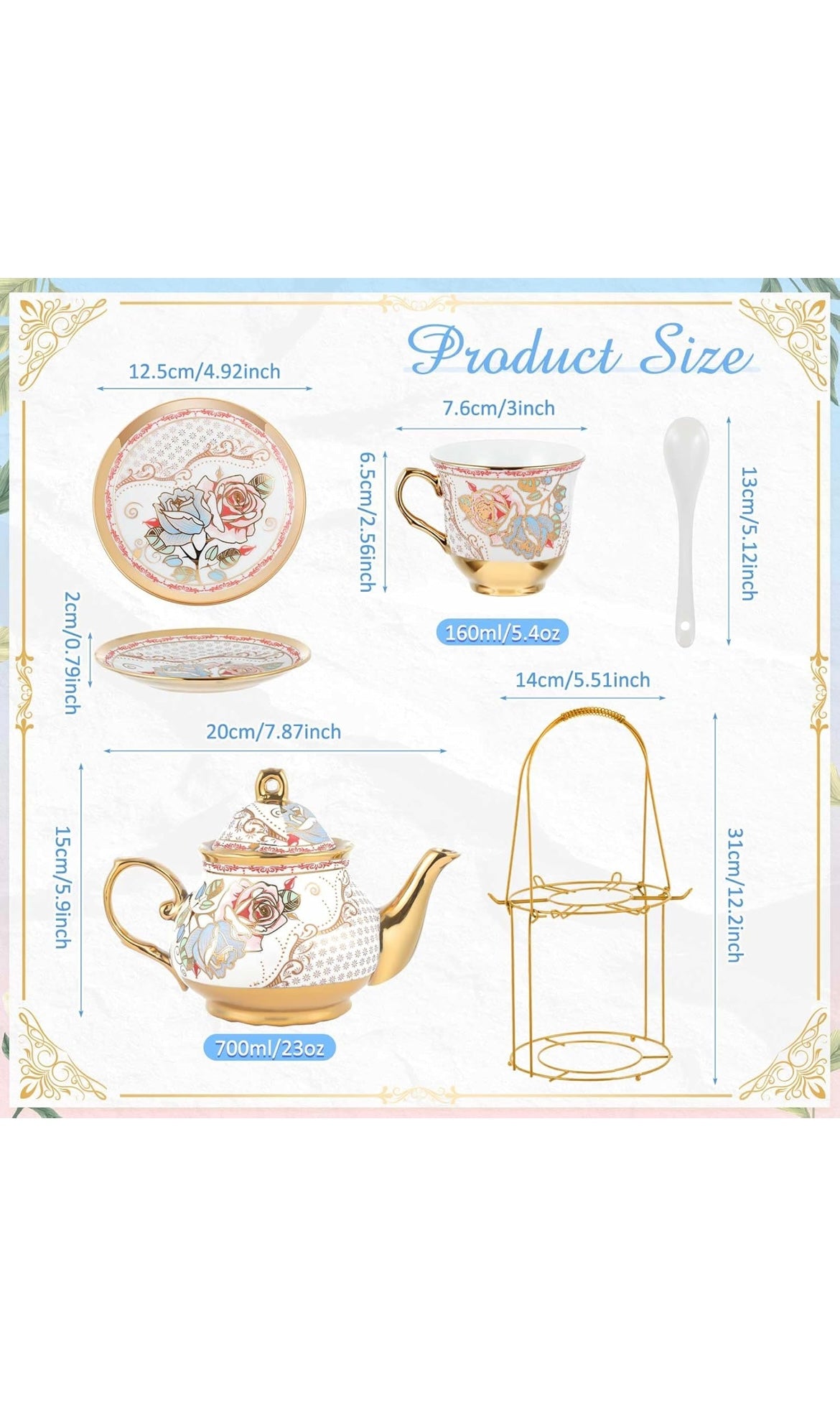 20 pcs porcelain tea set