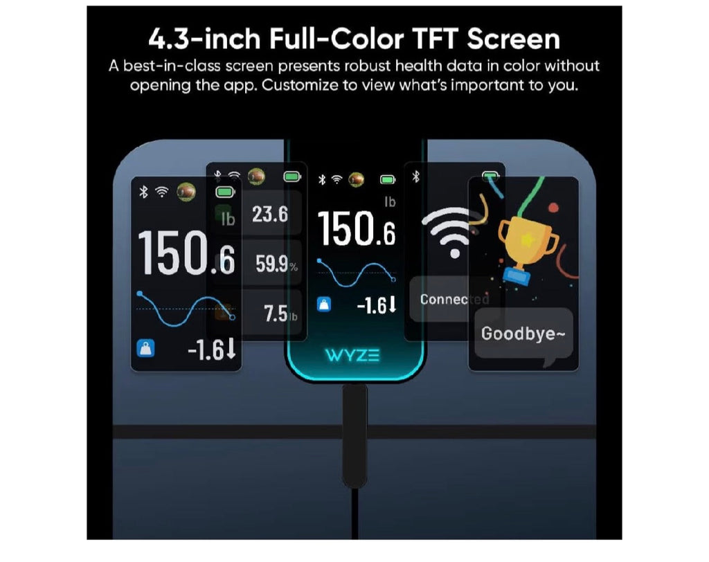 Wyze Scale Ultra, Smart Scale with 4.3" Color Display, Digital Bathroom