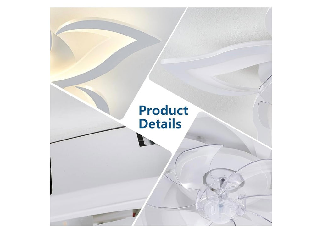White Flower Modern Ceiling fan with lights.