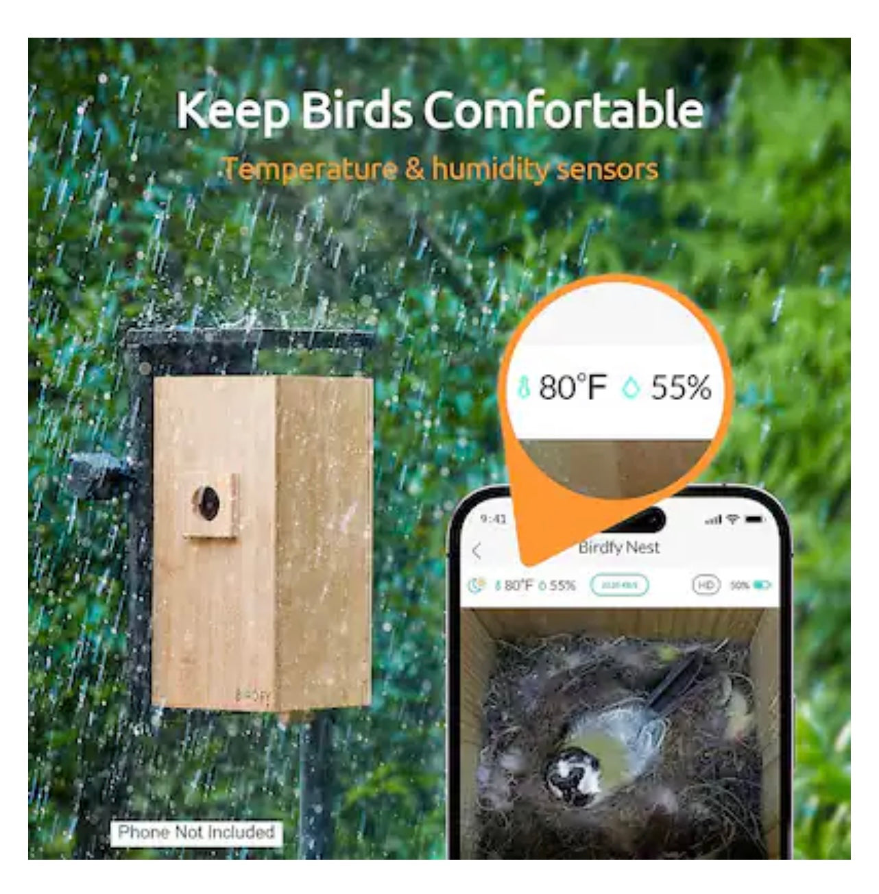Birdfy Nest Smart-Dual Camera Birdhouse.