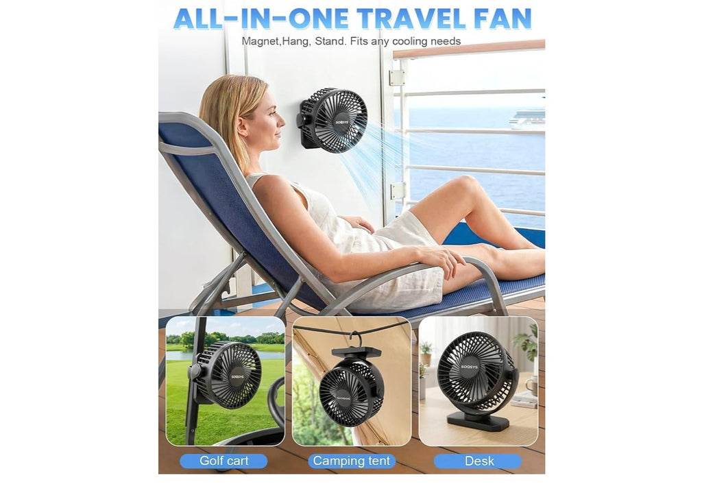 Soqsys Magnetic Fan Rechargeable Fan.