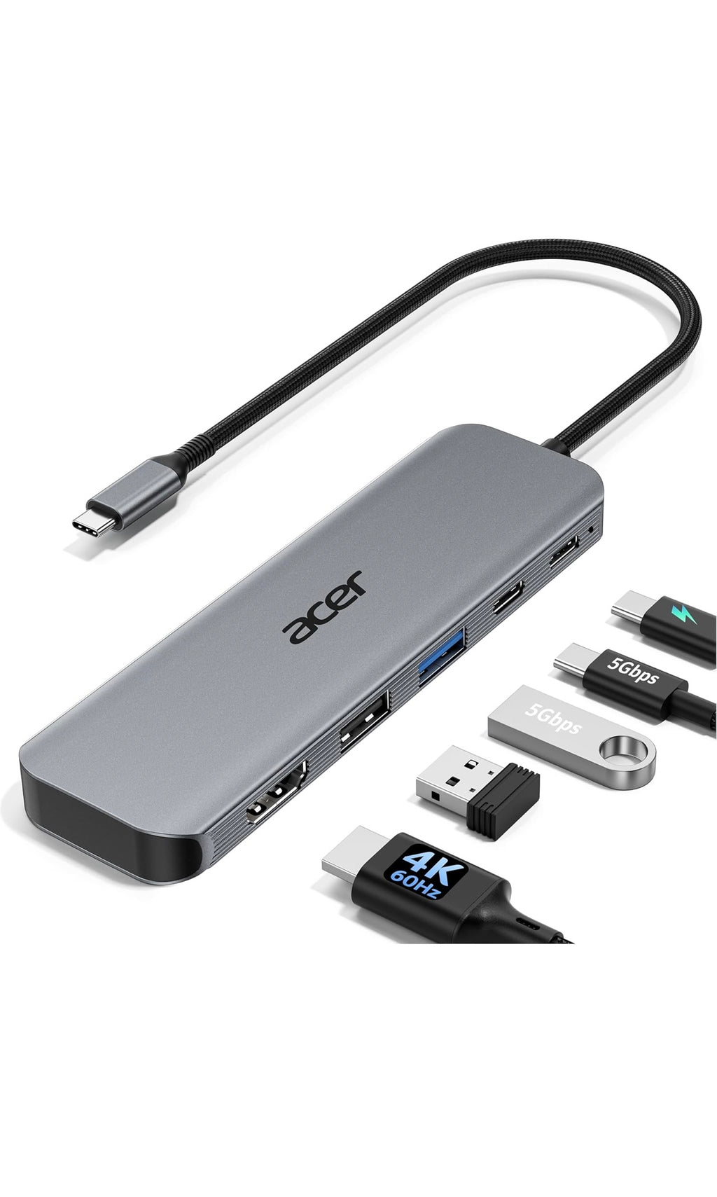 Acer usb c hub 5 in 1 usbc to hdmi adapter with 4k@60Hz