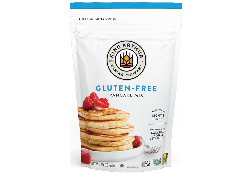 King Arthur Gluten Free Classic Pancake Mix: Fluffy, Delicious Breakfast Delight - Non-GMO, Kosher Certified, 15 oz (Pack of 6) - Makes Perfect Pancakes and Waffles with 21g Whole Grains per Serving. Best by 05/20/2027.