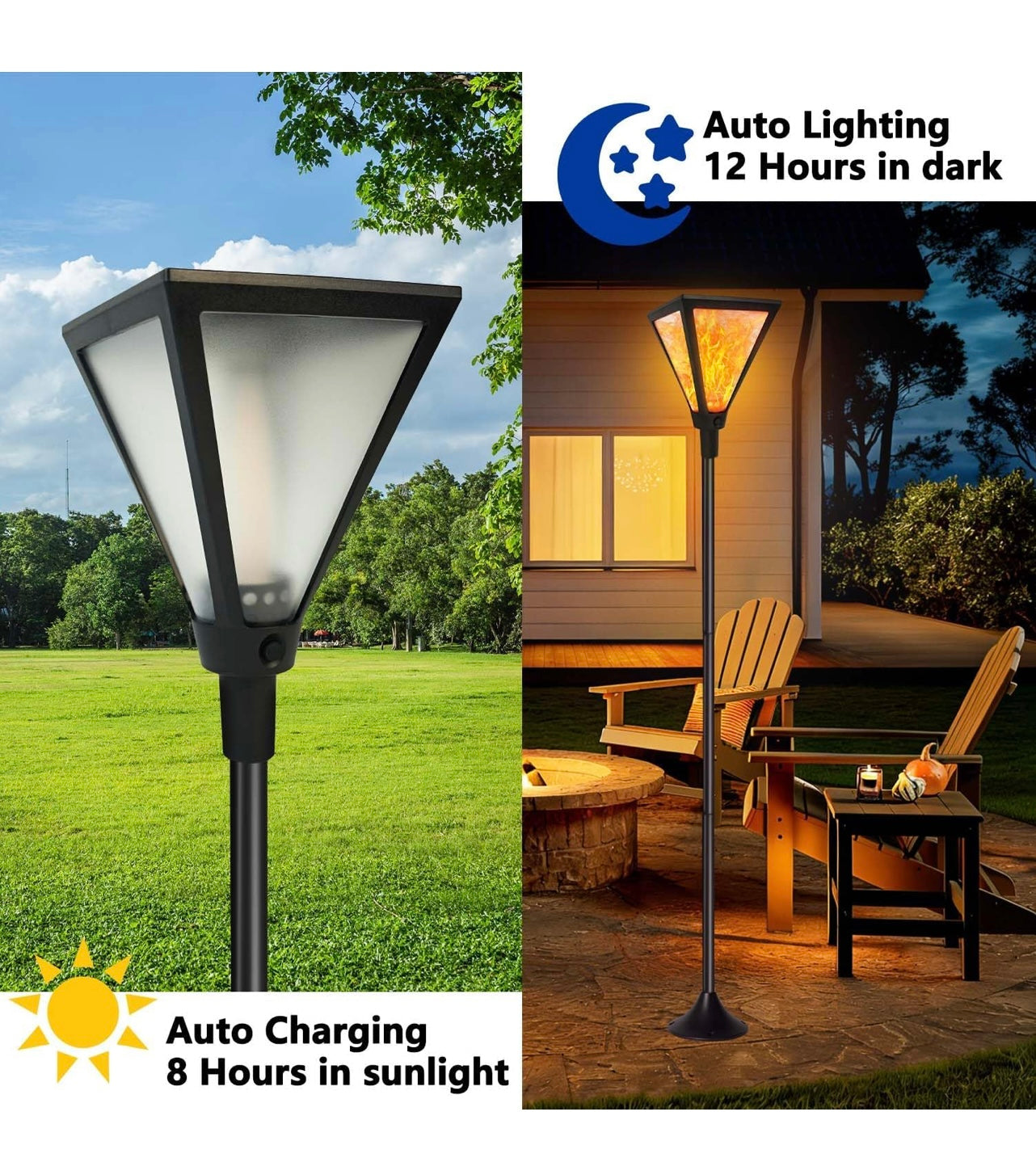 Upgraded Extra-Tall Solar Lights Outdoor.