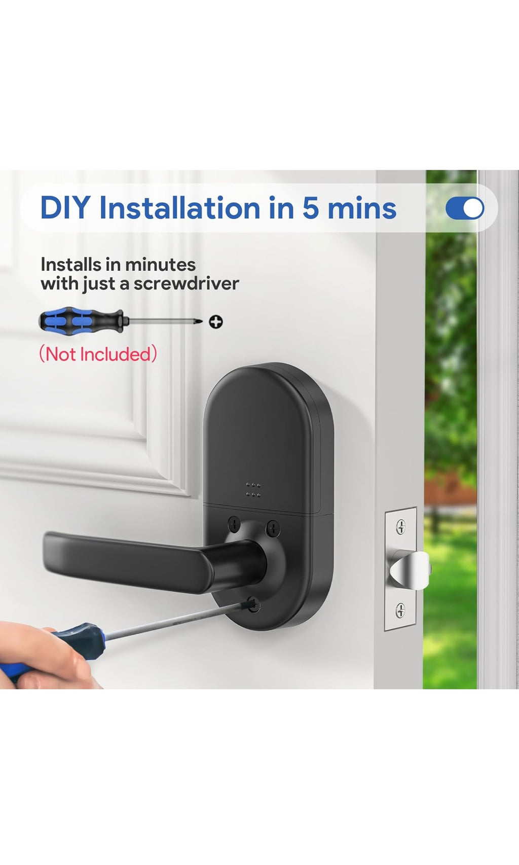 Keypad door lock with handle