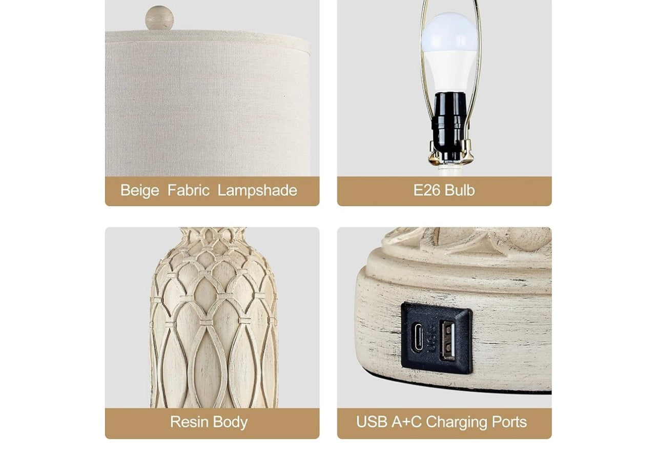 SRJJRS Farmhouse Table Lamps.