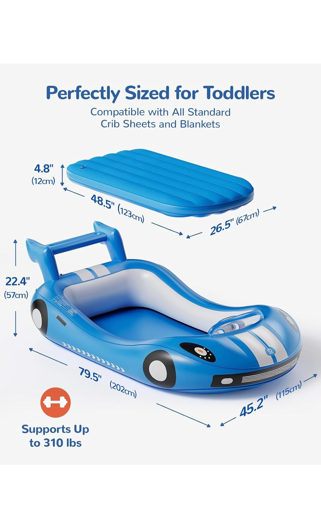 Inflatable toddler travel bed