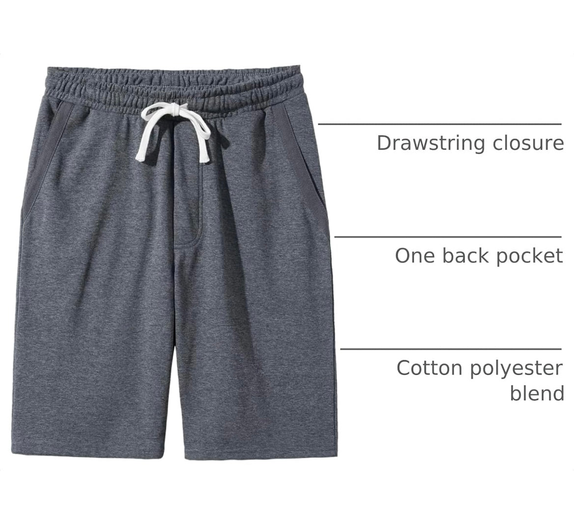 Men’s Casual Cotton Knit Short Drawstring Elastic Jogger Gym Shorts