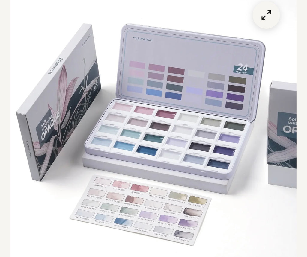 Fuumuui Solid Water Color Opaque 24 Colors Set.