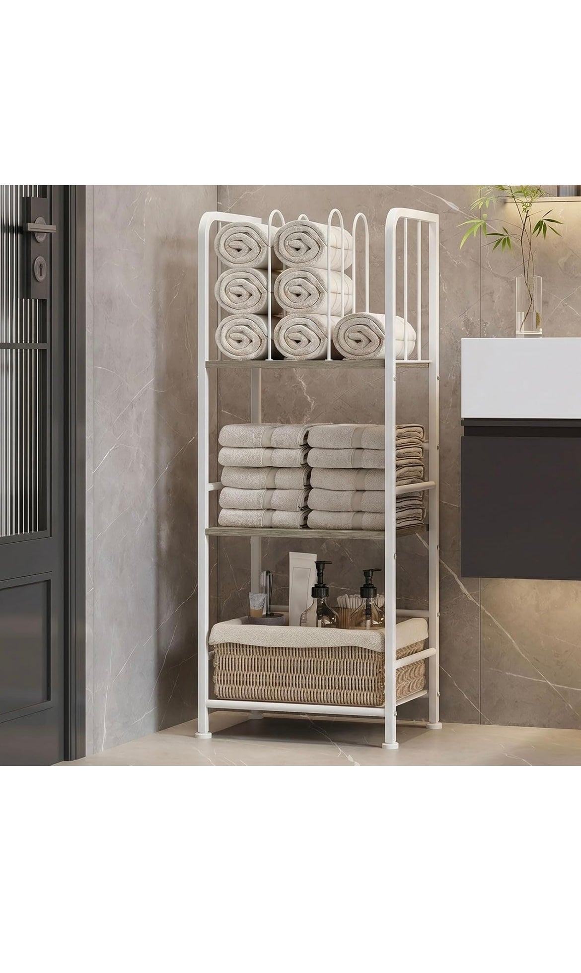 Towel rack free standing 3 tier