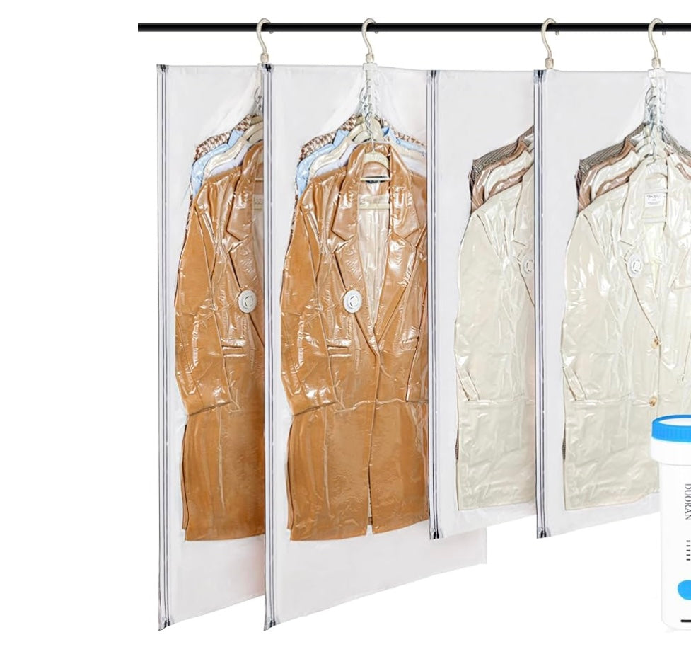 4 pack Hanging Vacuum Bags. Seal bags for Clothing.