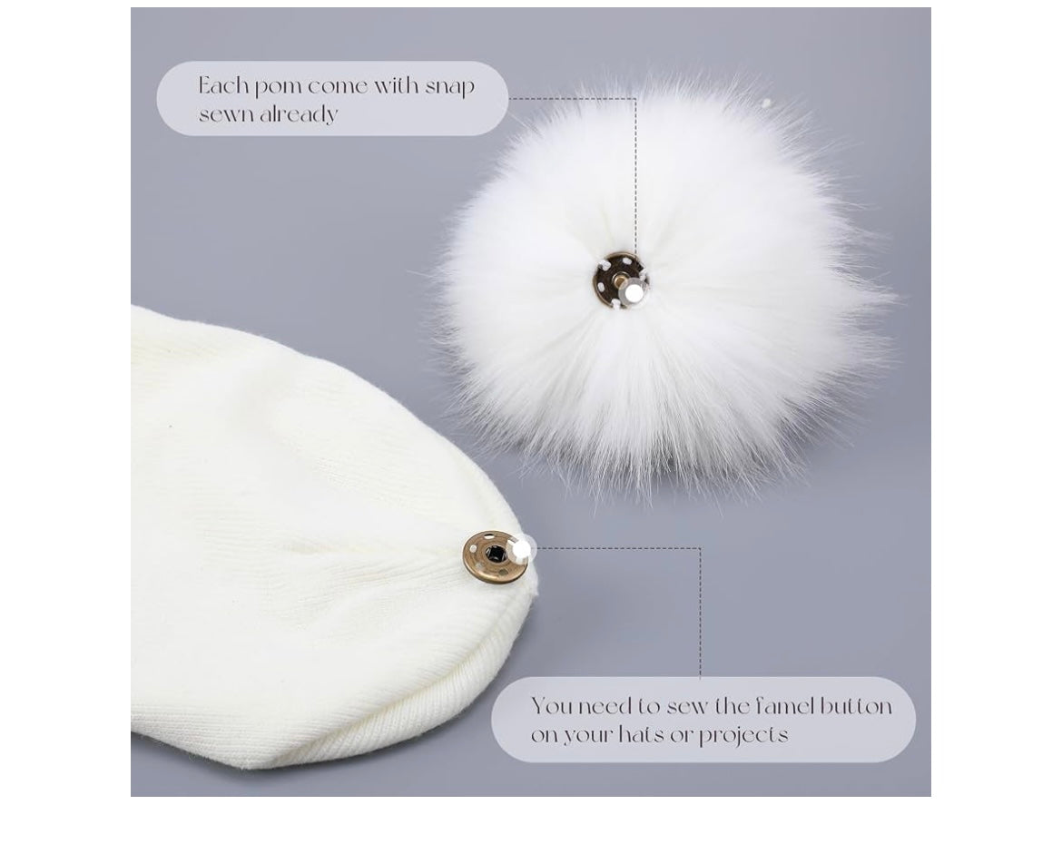 6 inch large fur Pom Pom balls for hats