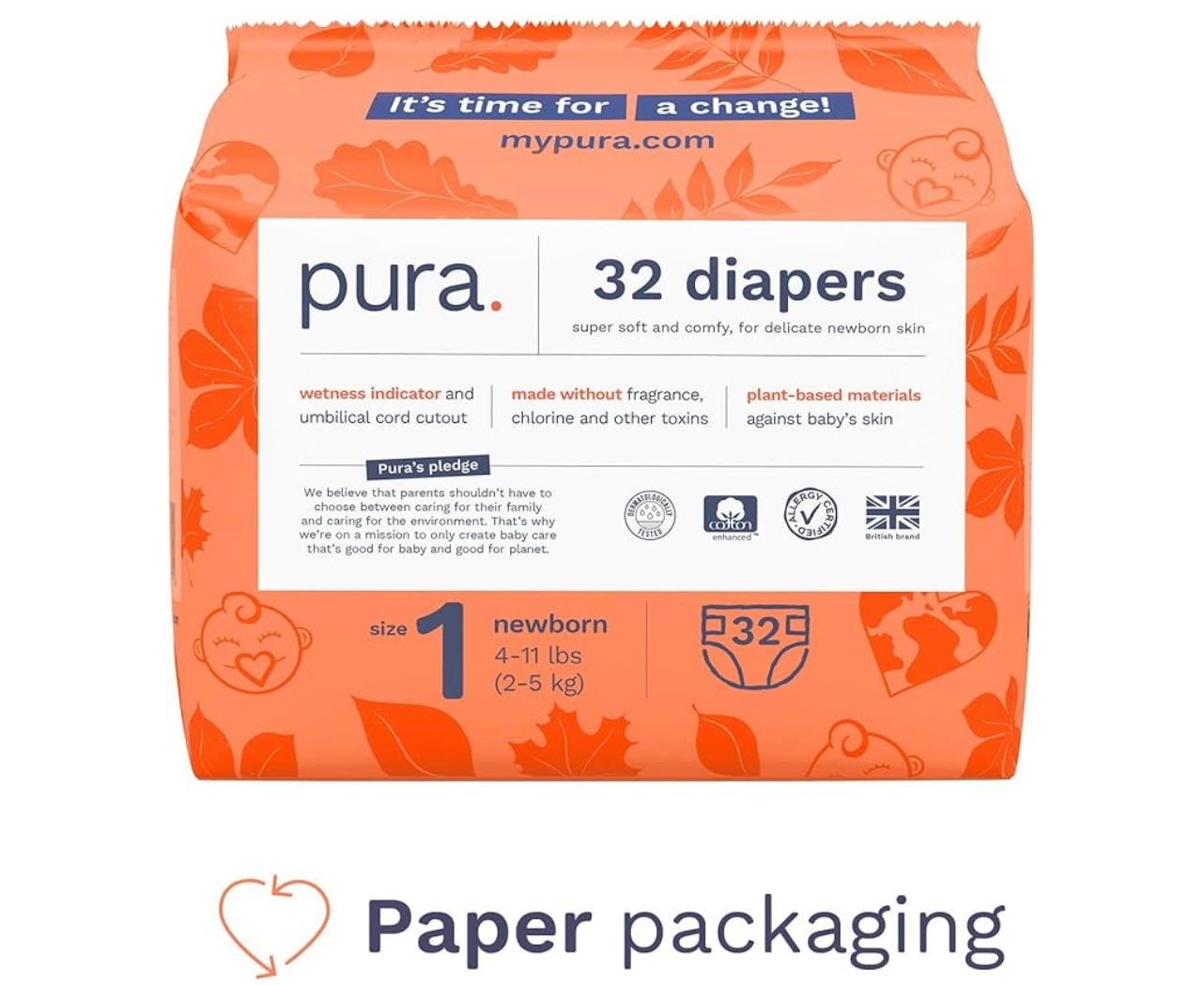 Pura Hypoallergenic Diapers.