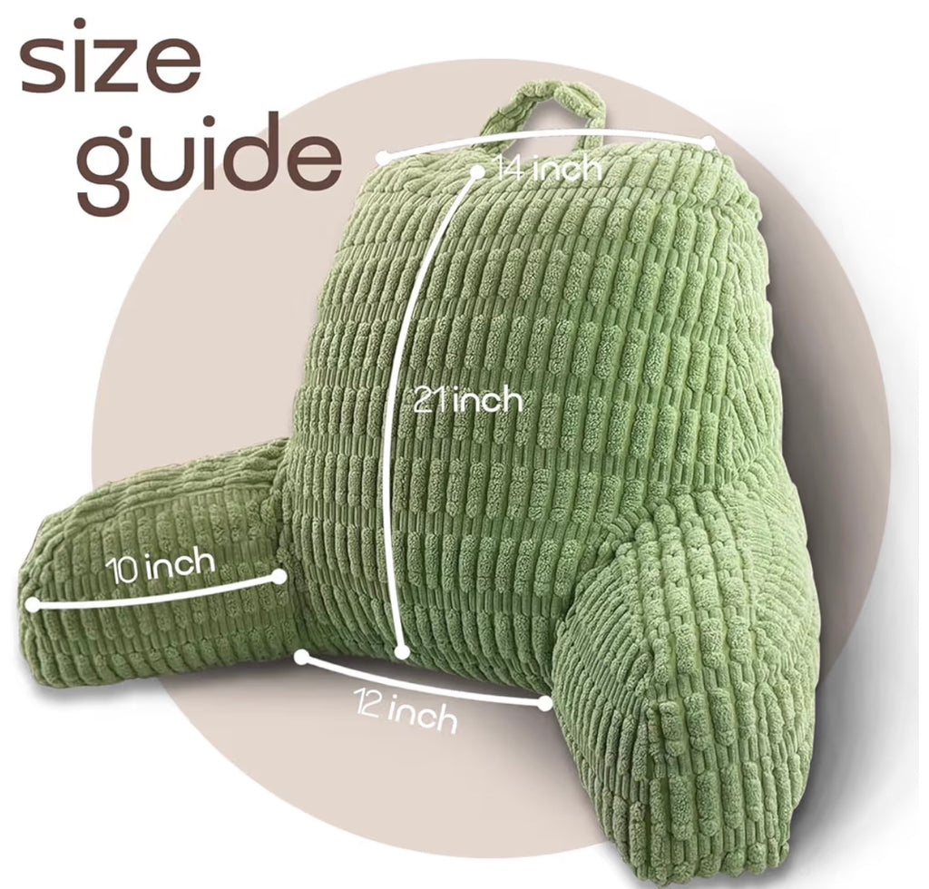 Reading Pillows for Sitting in Bed Adult, Back Rest Pillow for Sitting Up in Bed and Couch, Back Support Chair Pillow Support for Adult Backrest Pillows for Reading (Sage Green 21 Inch)