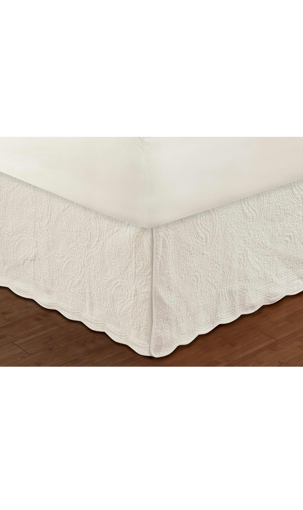 Paisley quilted cotton bed skirt