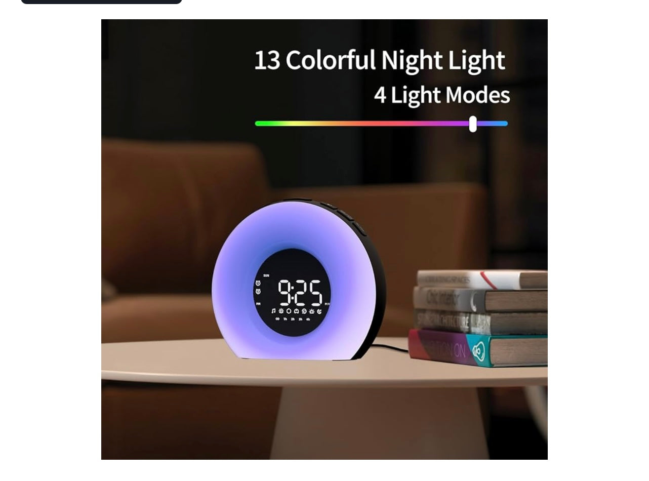 Orange light Wake-Up Light Clock.