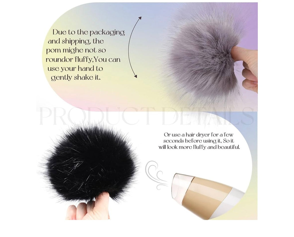 6 inch large fur Pom Pom balls for hats