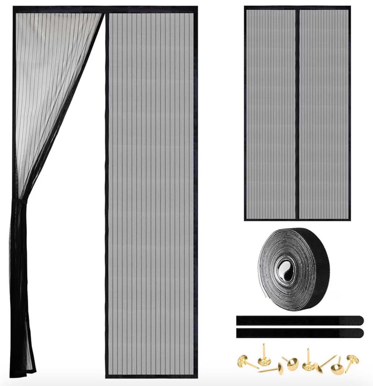 Magnetic Screen Door - Self Sealing, Heavy Duty, Hands Free Mesh Partition Keeps Bugs Out Let Breeze in- Pet and Kid Friendly - Keep Open Feature (Black, Fit Door Size 38 x 82 Inch)
#1 Best Seller
in Window Screens