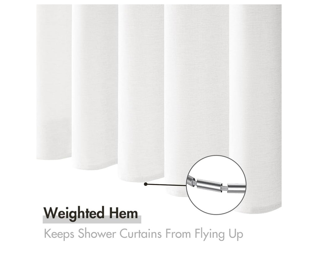 Extra long linen shower curtain