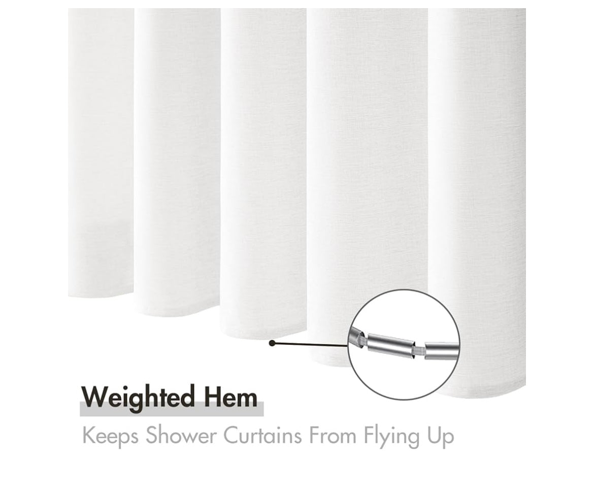 Extra long linen shower curtain