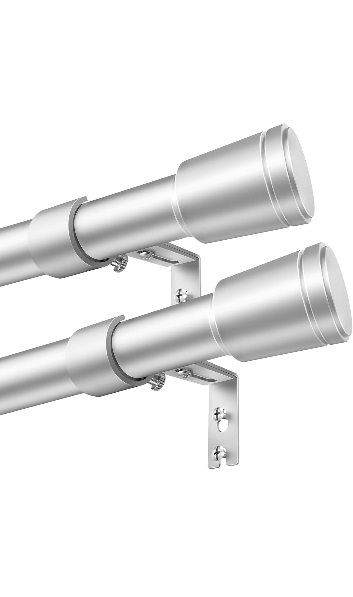 Silver curtain rods